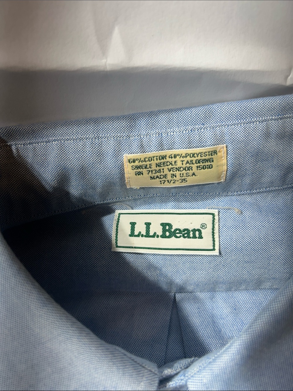 L.L. Bean Men’s Light Blue Oxford Button-Down Shirt - Picture 2 of 5